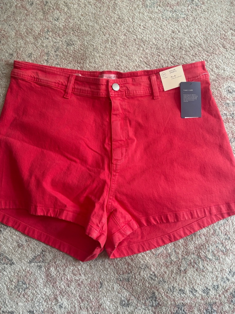 Universal Thread Bright Red High Waist Denim Shorts size 17